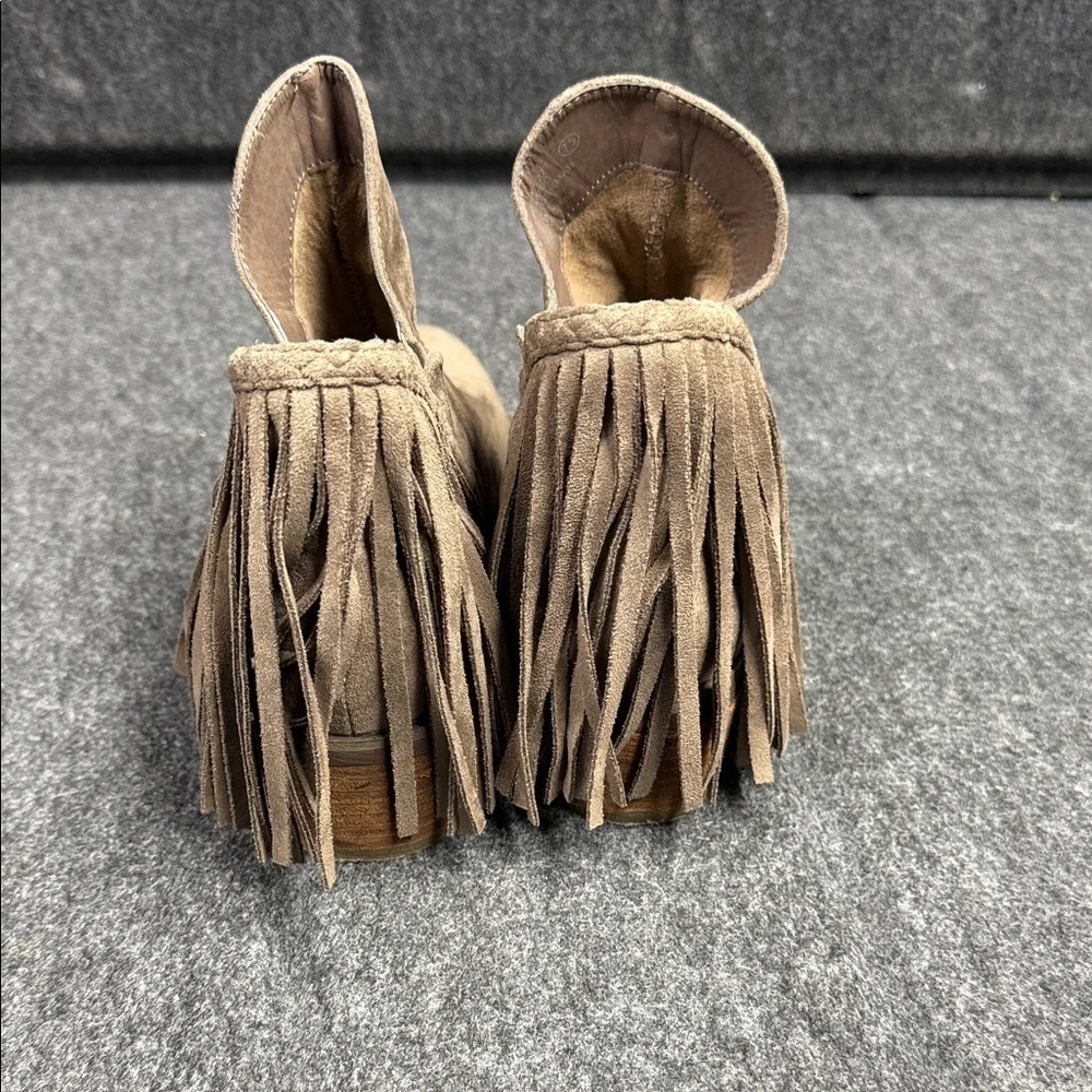 Not Rated Tan Fringe Ankle Booties - Picture 6 of 9
